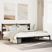 Bedframe zonder matras metaal gerookt eikenkleurig 180x200 cm - thumbnail