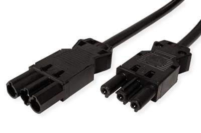 BACHMANN Apparaatverlenging Wieland GST18 stekker/GST18 bus 3 m zwart 375.055