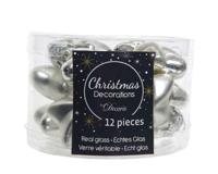 12 Glazen sterren 40 mm zilver KSD Decoris - Decoris - thumbnail