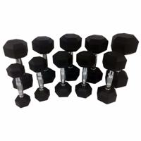 Tunturi Rubber Dumbbell Set | Dumbellset | 12-20 kg (5 sets - 12/14/16/18/20kg) - thumbnail