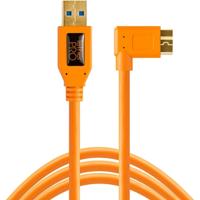 Tether Tools CU61RT15-ORG USB-kabel USB-A stekker, USB-micro-B 3.0 stekker 4.60 m Oranje 90° haaks naar rechts - thumbnail
