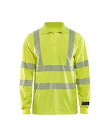 Blåkläder Multinorm piqué polo lange mouw 34391726 | High-Vis Geel | Maat S - 7330509536537 - thumbnail
