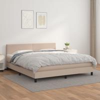 Boxspring met matras kunstleer cappuccinokleurig 180x200 cm - thumbnail