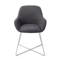 Jesper Home Eetkamerstoel 'Kushi' Cross Steel, kleur Black-Out - thumbnail