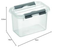 Sunware Q-line box 0,8 liter transp/metaal - thumbnail