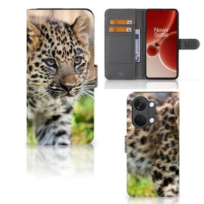 OnePlus Nord 3 | Telefoonhoesje | Met pasjeshouder | Baby Luipaard