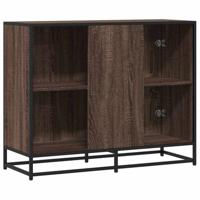 Dressoir 94x35x76 cm bewerkt hout bruin eikenkleur - thumbnail