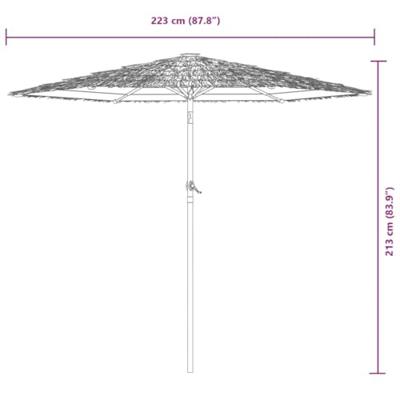 VidaXL Parasol met stalen paal 223x223x213 cm wit