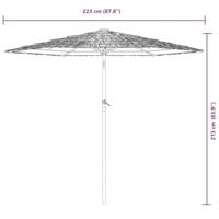Parasol met stalen paal 223x223x213 cm wit - thumbnail