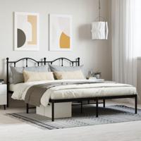 Bedframe met hoofdbord metaal zwart 183x213 cm - thumbnail