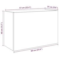 Badkamerwandkast 60x25x40 cm bewerkt hout artisanaal eikenkleur - thumbnail