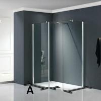 Douchewand deel A 50x200cm muurprofiel NANO coating - thumbnail