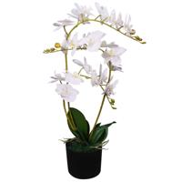 Kunstplant orchidee met pot 65 cm wit - thumbnail