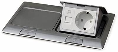 LEDmaxx 105627 2-voudig Vloerinbouw-contactdoos Met Cat5-bus, Aanraakbeveiliging Aluminium LEDmaxx 105627 2-voudig Vloerinbouw-contactdoos Met Cat5-bus, Aanraakbeveiliging Aluminium