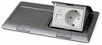LEDmaxx 105627 2-voudig Vloerinbouw-contactdoos Met Cat5-bus, Aanraakbeveiliging Aluminium - thumbnail