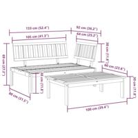2-delige Loungeset pallet massief acaciahout - thumbnail