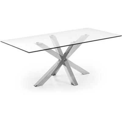 Kave Home Eettafel 'Argo' Chroom/Glas, 200 x 100cm