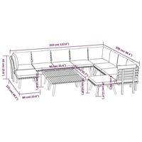 12-delige Loungeset met kussens massief acaciahout - thumbnail