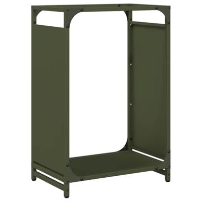 VidaXL Brandhoutrek 44x28x65 cm koudgewalst staal olijfgroen
