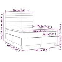 Boxspring met matras stof crèmekleurig 140x190 cm - thumbnail