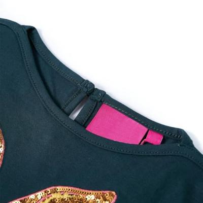 Kindershirt met lange mouwen konijnenprint 116 donkergroen