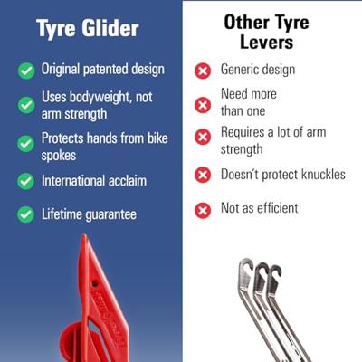 Tyre Glider Ergonomische Bandenafnemer 7,8 x 4,3 cm Rood