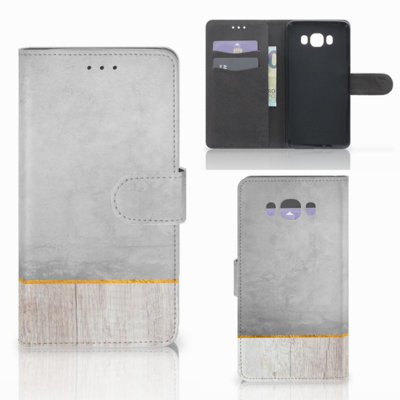 Samsung Galaxy J7 2016 Book Style Case Wood Concrete Samsung Galaxy J7 2016 Book Style Case Wood Concrete