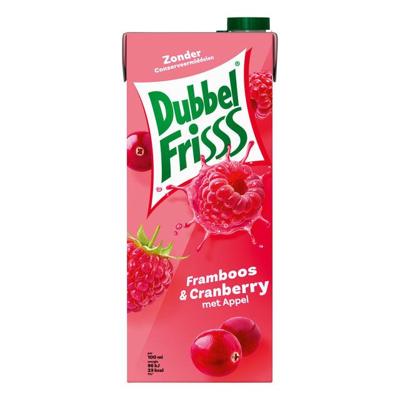 Fruitdrank dubbelfrisss framboos zwarte bes 1500ml Fruitdrank dubbelfrisss framboos zwarte bes 1500ml