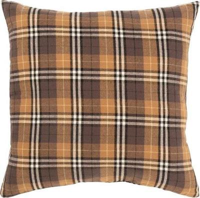 Kussen ruit vierkant textiel bruin/zwart/oker 38x38x17 cm Jolipa - Hortus