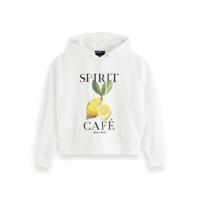 Scotch & Soda hoodie met printopdruk wit - thumbnail