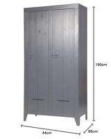 WOOOD Opbergkast 'Kluis', kleur grijs - thumbnail