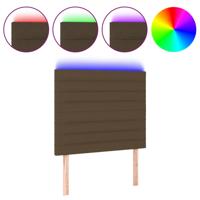 Hoofdbord LED 144x5x118/128 cm stof donkerbruin - thumbnail