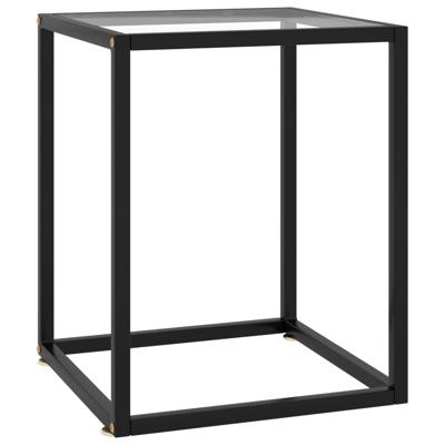 VidaXL Salontafel met gehard glas 40x40x50 cm zwart VidaXL Salontafel met gehard glas 40x40x50 cm zwart