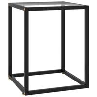 VidaXL Salontafel met gehard glas 40x40x50 cm zwart - thumbnail