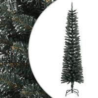 VidaXL Kunstkerstboom met standaard smal 210 cm pvc groen - thumbnail
