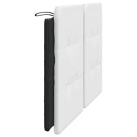 Hoofdbordkussen 160 cm kunstleer wit en zwart - thumbnail