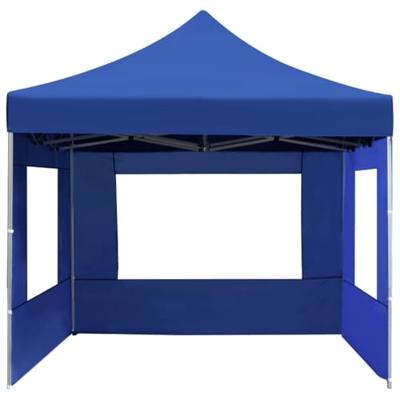 Partytent inklapbaar met wanden 4,5x3 m aluminium blauw Partytent inklapbaar met wanden 4,5x3 m aluminium blauw