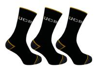 JCB Werksokken Tough Work | Zwart/Geel | Maat 39-43 | 3 paar - JCBX214 - thumbnail