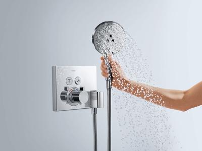 Hansgrohe ShowerSelect thermostaat afbouwdeel voor 2 functies met slangaansluiting en wandhouder, chroom