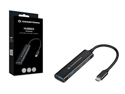 Conceptronic HUBBIES12B interface hub USB 3.2 Gen 1 (3.1 Gen 1) Type-C 5000 Mbit/s Zwart Conceptronic HUBBIES12B interface hub USB 3.2 Gen 1 (3.1 Gen 1) Type-C 5000 Mbit/s Zwart