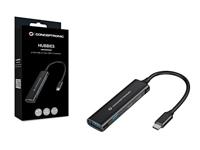 Conceptronic HUBBIES12B interface hub USB 3.2 Gen 1 (3.1 Gen 1) Type-C 5000 Mbit/s Zwart - thumbnail