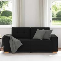 Loveseat bank 140 cm stof zwart - thumbnail