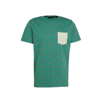 JACK & JONES PREMIUM T-shirt Blaocean met all over print groen