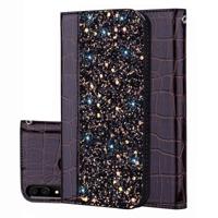 Krokodil textuur glitter poeder horizontale Flip lederen case voor Huawei Psmart z met kaartsleuven & houder (zwart) - thumbnail