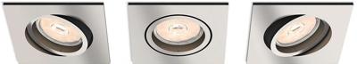 Philips Set vierkante inbouwspotsDonegal (3x) GU10 mat chroom - 5040317PN