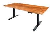 In hoogte verstelbaar bureau MAMMUT 180cm Acacia massief houten boomrand handgemaakt - 44822 - thumbnail