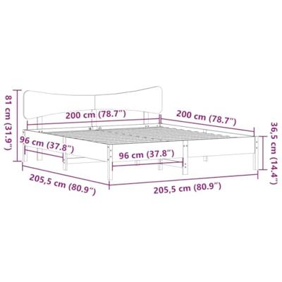 Bedframe zonder matras massief grenenhout wasbruin 200x200 cm