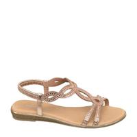 Graceland sandalen met strass steentjes roségoud - thumbnail
