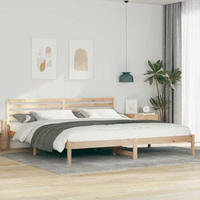 Bedframe met hoofdeinde Bruin 200 x 220 cm Massief grenenhout