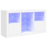 Dressoir met LED-verlichting 123x37x67 cm wit - thumbnail